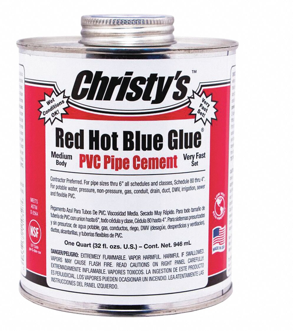 CHRISTY'S Blue Solvent Cement, Medium Bodied, Size 32 oz, For Use With
