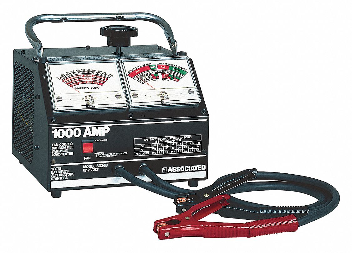 ASSOCIATED EQUIP Battery Tester, Analog, 6 to 12V, 1000A - 45RK08|6036B