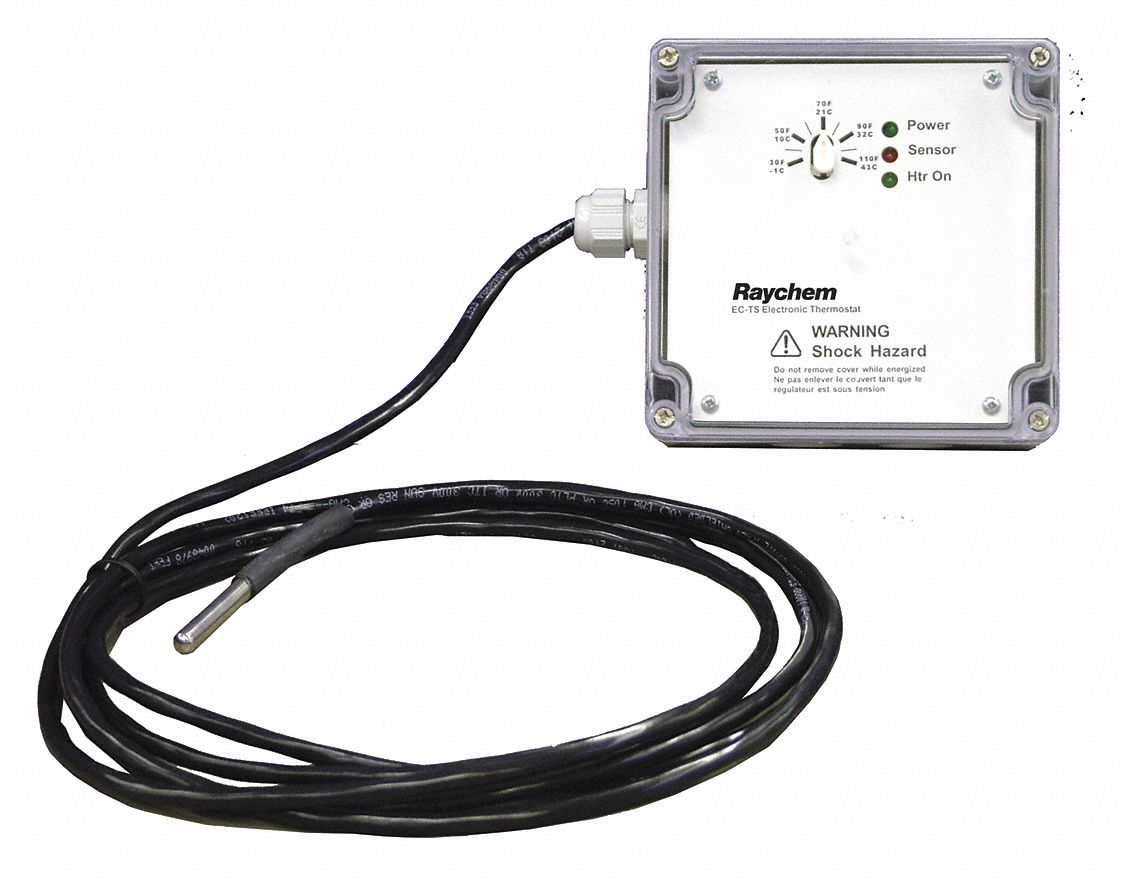 RAYCHEM Line Volt Electronic Tstat SPST 45RK49ECTS Grainger