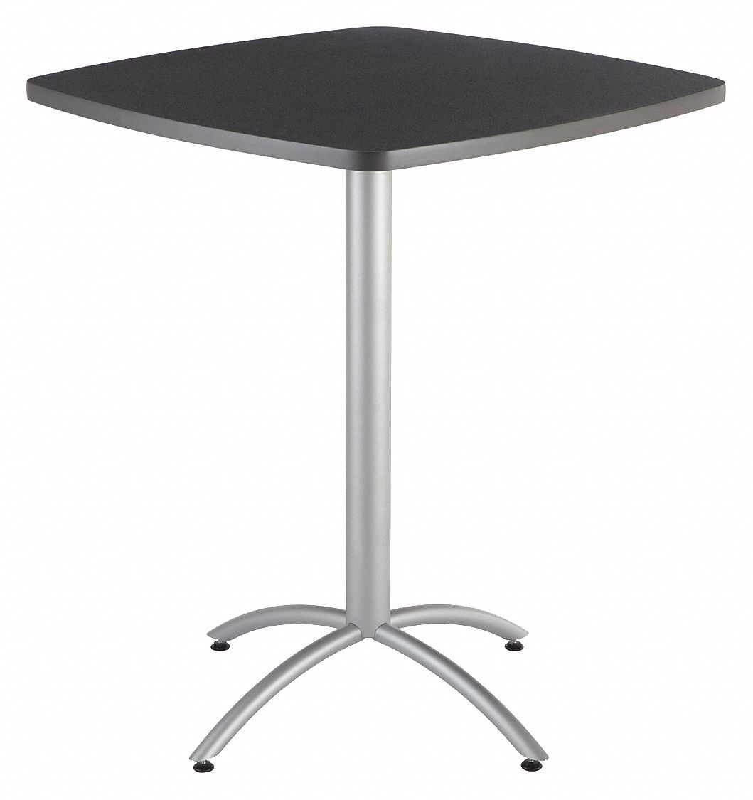 CAFEWORKS Square Bistro Table, Graphite, Height 42 in, Depth 42 in