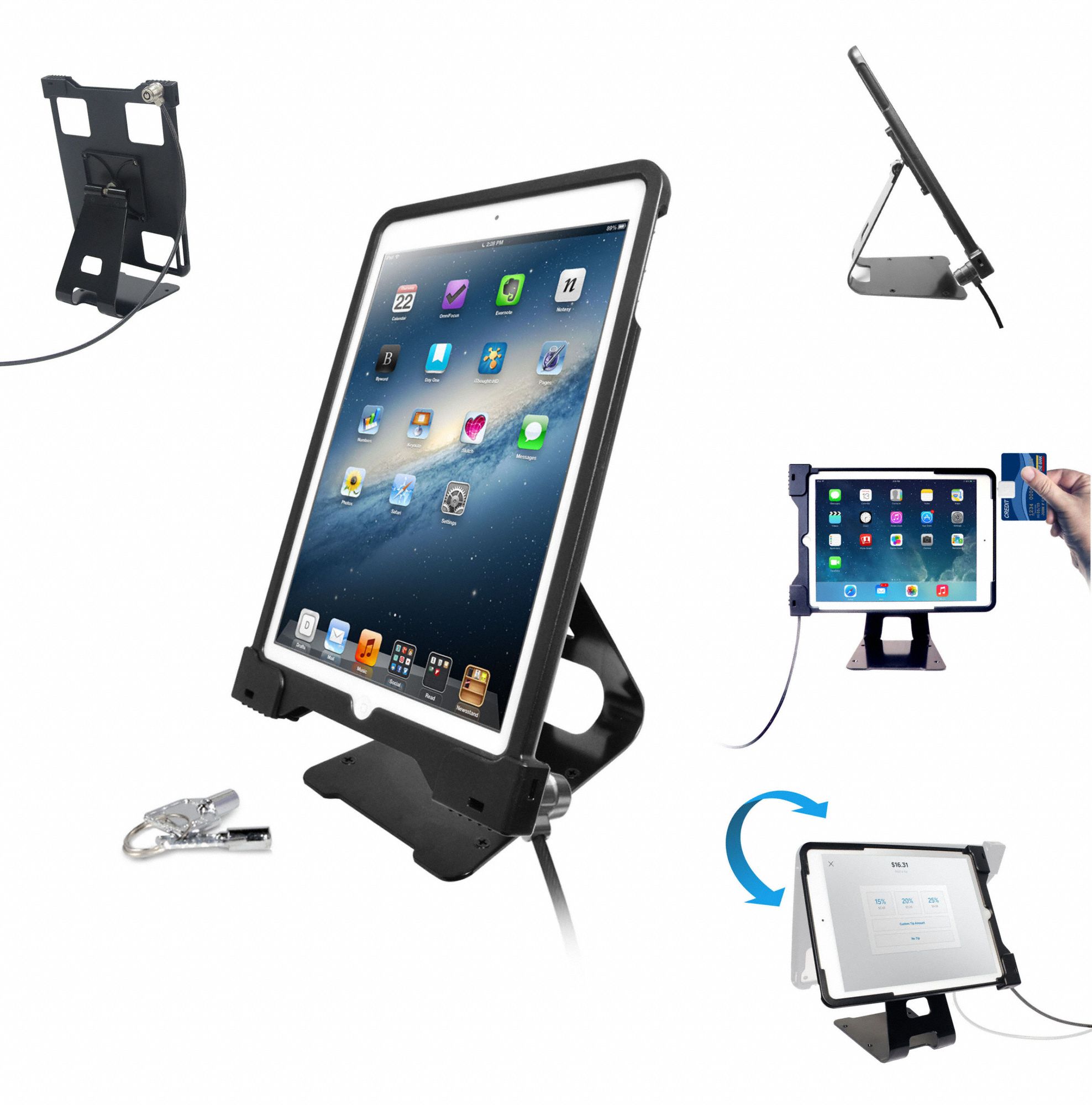 CTA DIGITAL IPad Air Security Stand, Plastic, Black 45TT95PADASCS