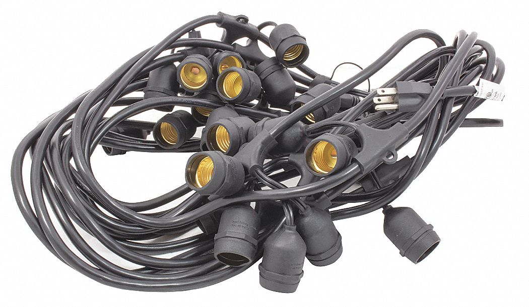 Light String,Suspended Sockets,48 ft. L Grainger