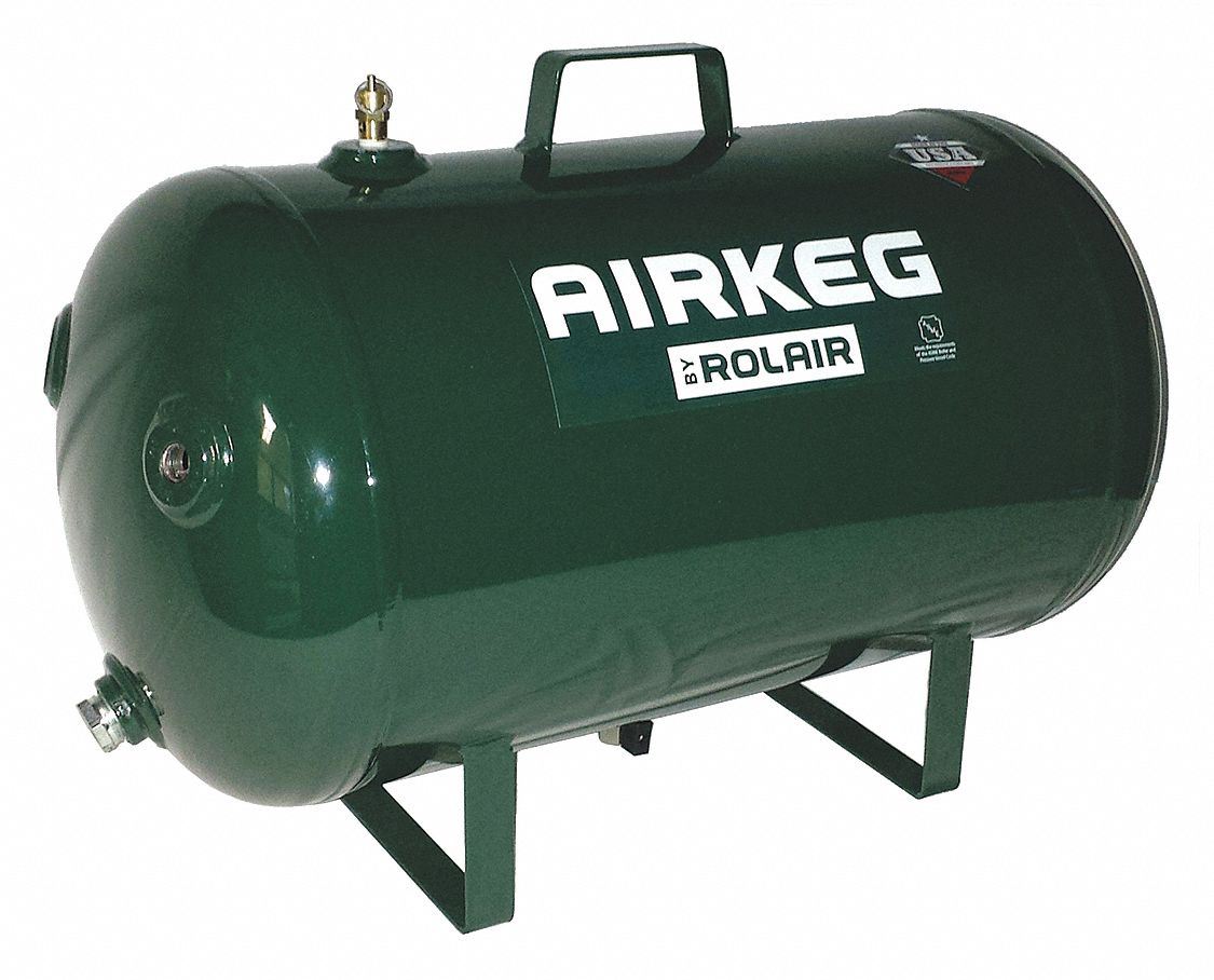 ROLAIR, 10 gal Tank Capacity, 225 psi Max Op Pressure, Air Tank