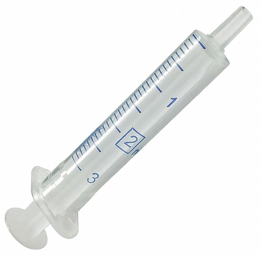 HSW MINIBULK Syringe 3 mL Capacity, Polypropylene, 100 PK 45UC67