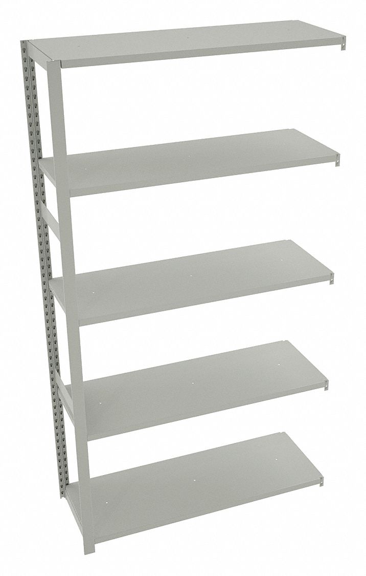 TENNSCO AddOn Boltless Shelving with Steel Decking, 5 Shelves, 48"W x