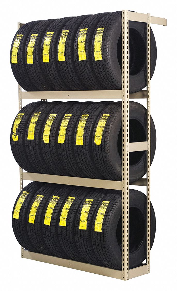 TENNSCO, Single Sided Boltless Tire Rack, 3 Shelves, Single Sided