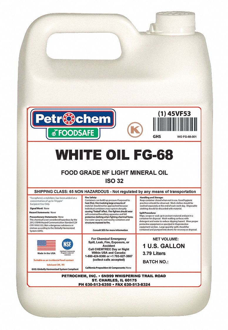 PETROCHEM Mineral Hydraulic Oil, 1 gal Jug, ISO Viscosity Grade 68 45VF53WO FG68001