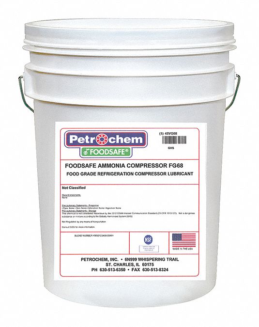 PETROCHEM 5 gal Pail of Compressor Oil 45VG08FS AMMONIA COMPRESSOR