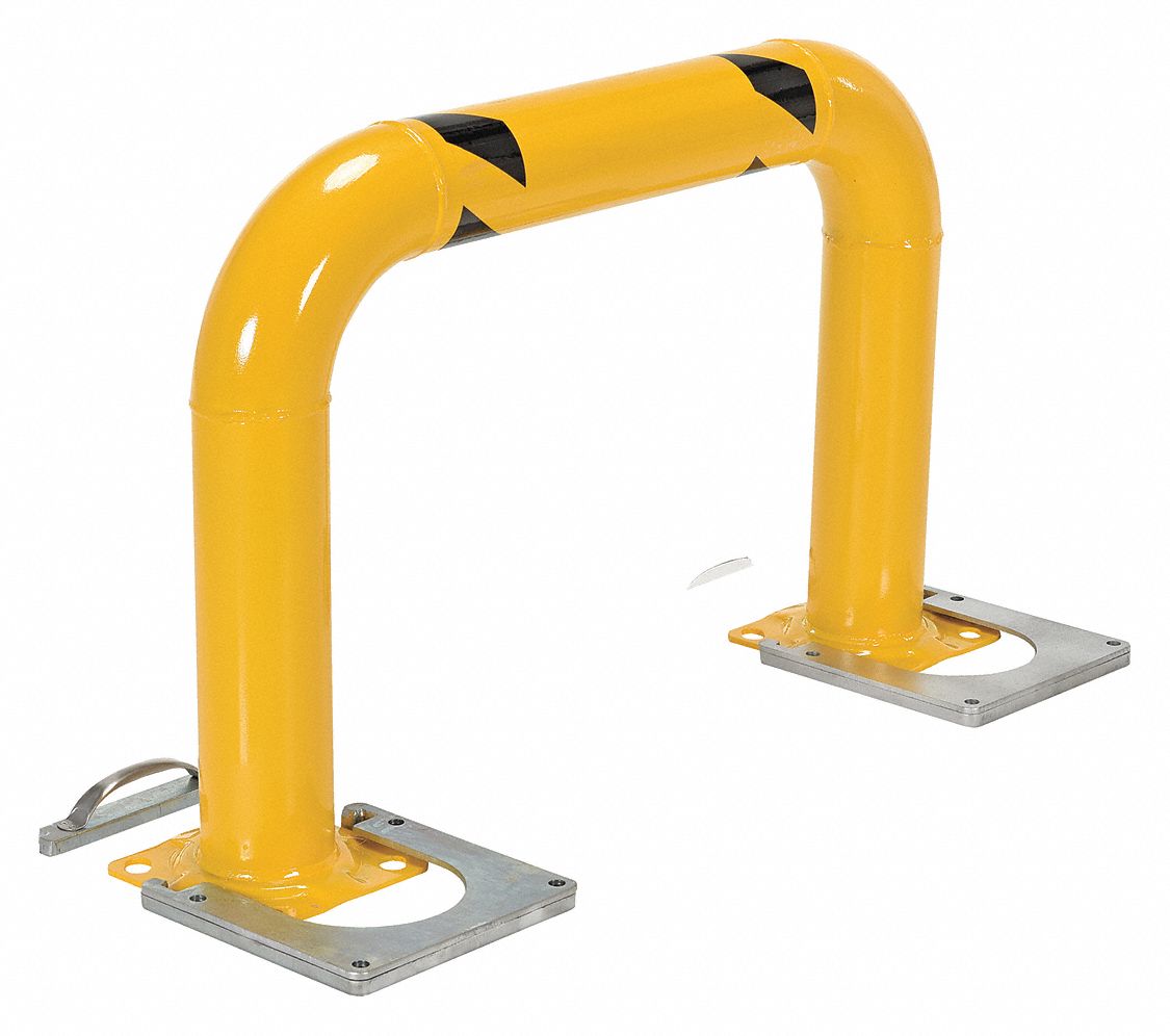 VESTIL Yellow, Steel, Machine Guard, Floor Mounted Guard Rail Mounting