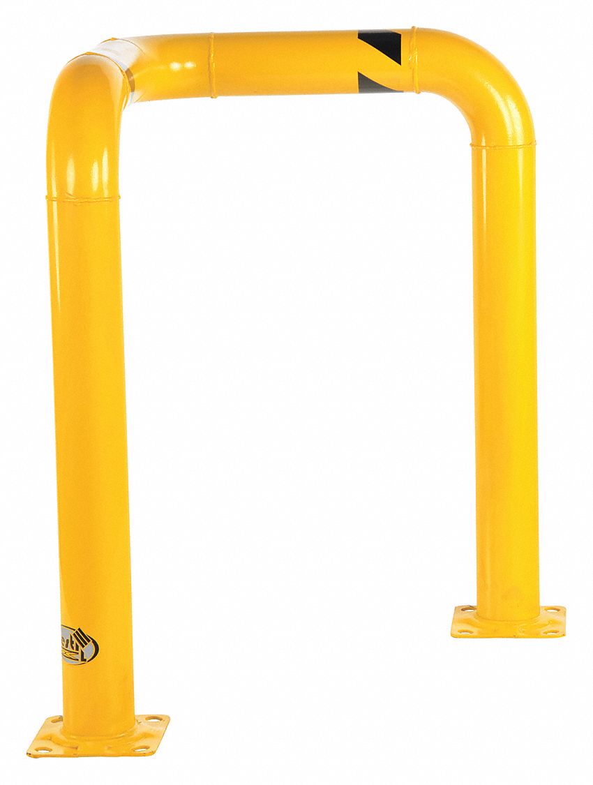 VESTIL Yellow, Steel, Corner Guard, Floor Mounted Guard Rail Mounting