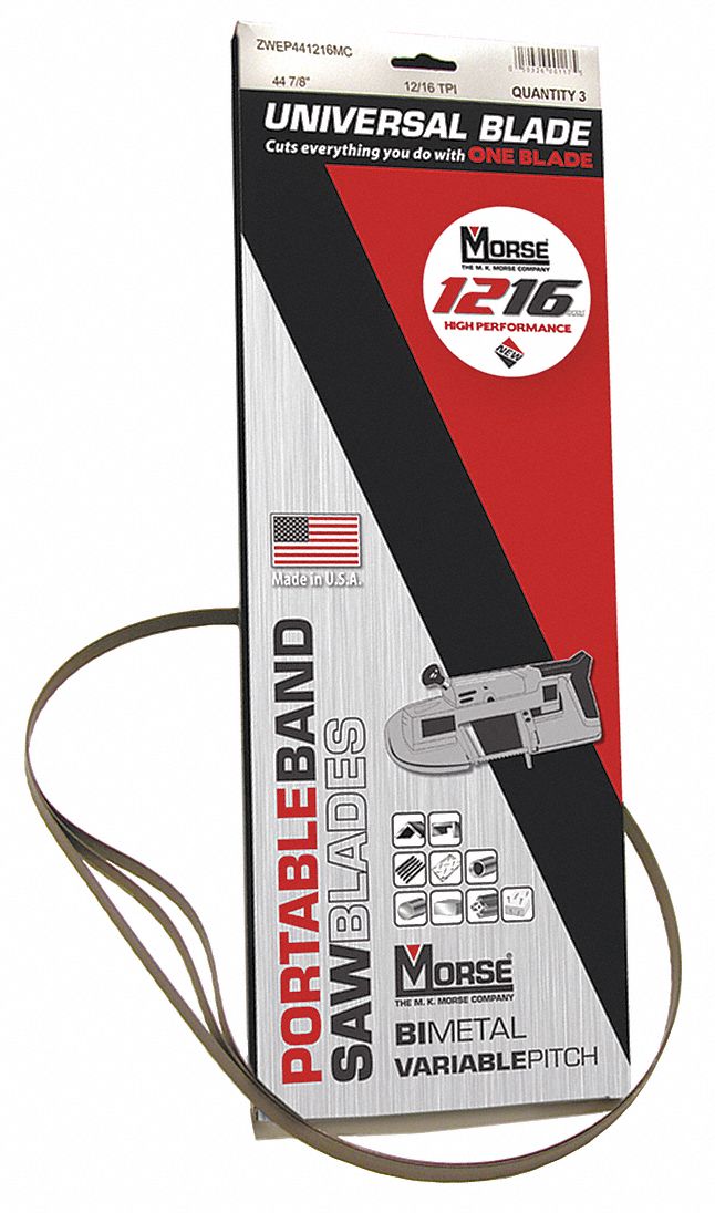 MORSE, Stainless Steel, 12/16, Portable Band Saw Blade 45XE06