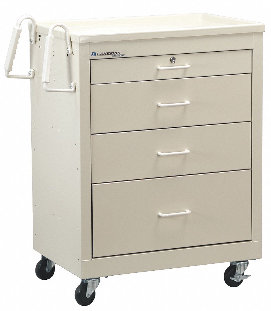 LAKESIDE, Steel, (2) Swivel/(2) Swivel with Brake, Bedside & Nurse