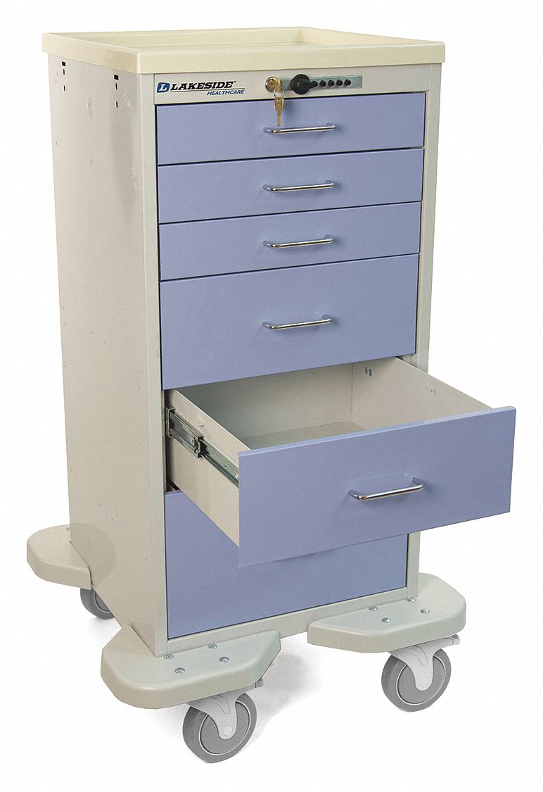 LAKESIDE Compact General Medical Supply Cart with Drawers, 200 lb Load