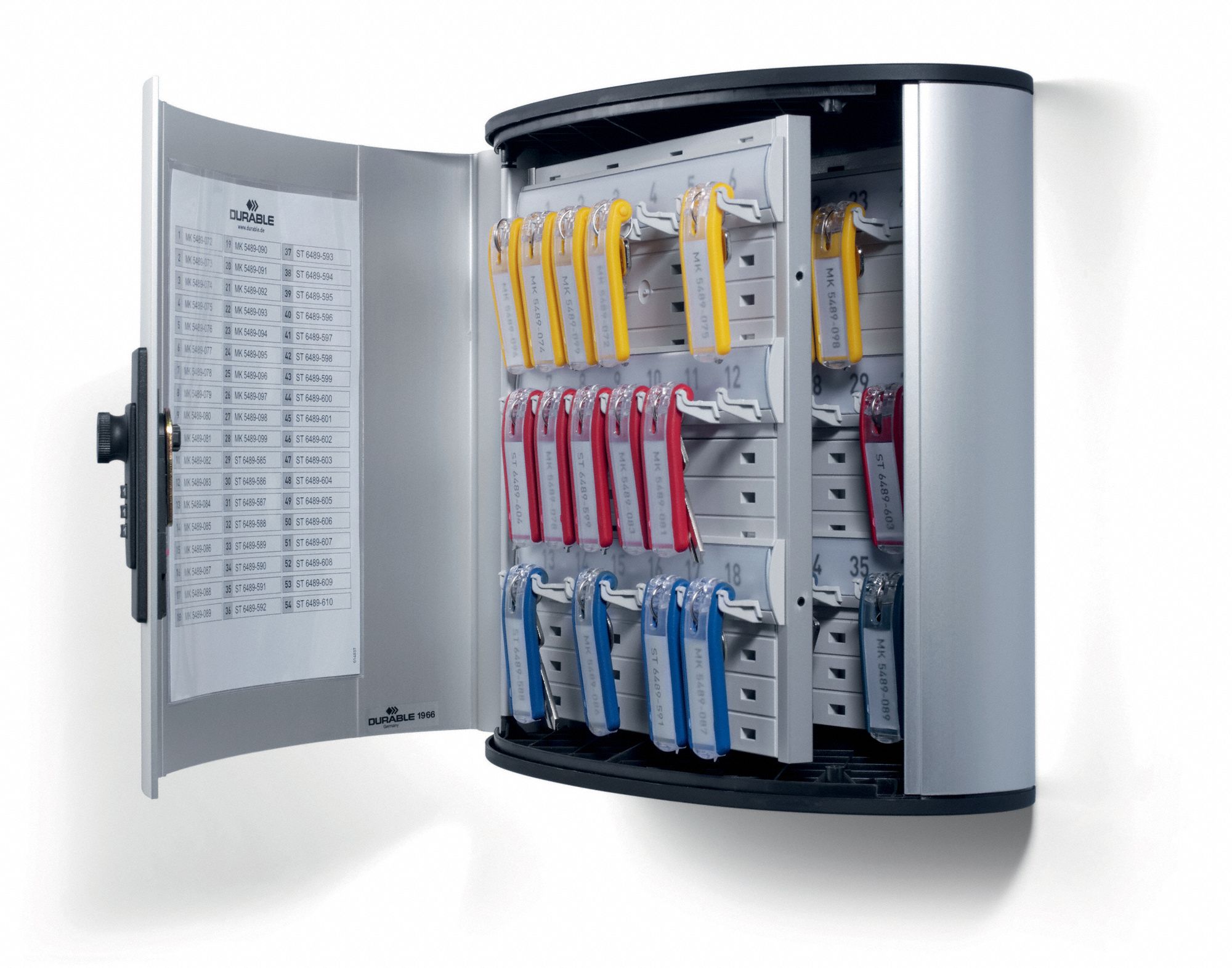 DURABLE Key Box, 11" H, 36 Units Capacity 461N55196623 Grainger