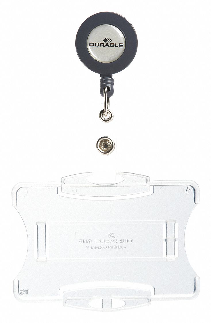 DURABLE ID Badge Holder, 23/4" L, Open Style, PK10 461N60801119 Grainger