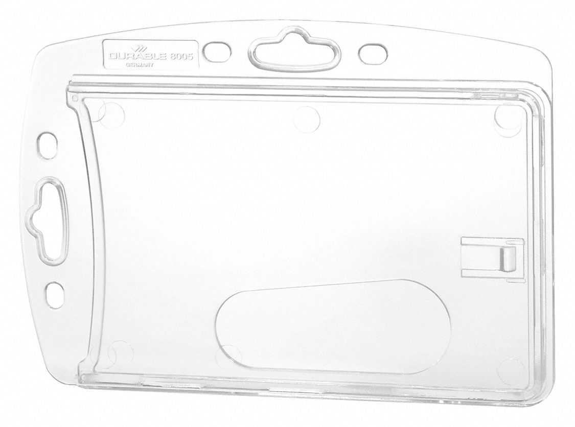 DURABLE, Shell Style, Blank, ID Card Holder 461P07890519 Grainger