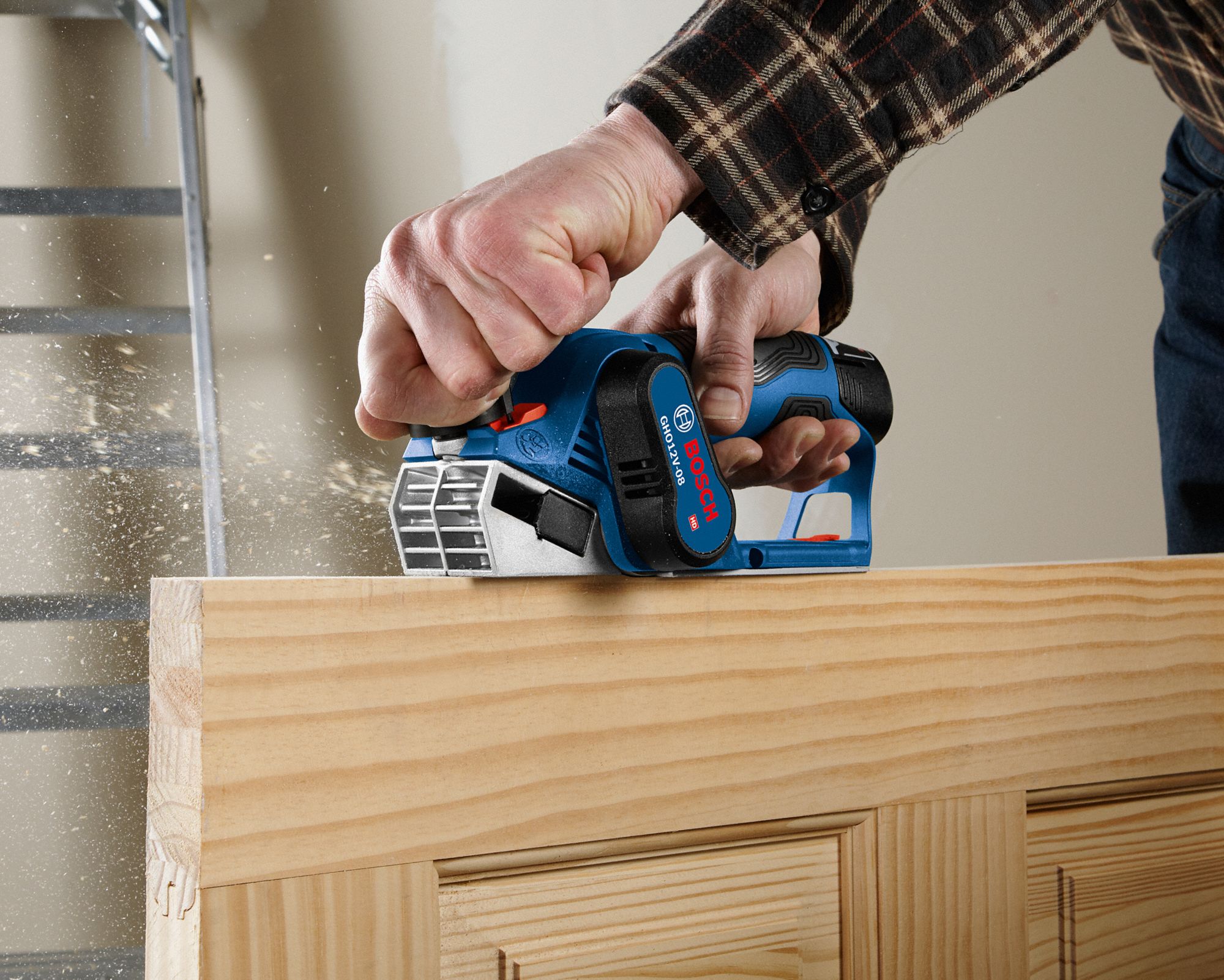 BOSCH Cordless Planer, Voltage 12.0 V Li-Ion, 2 13/64 in Cutting Width