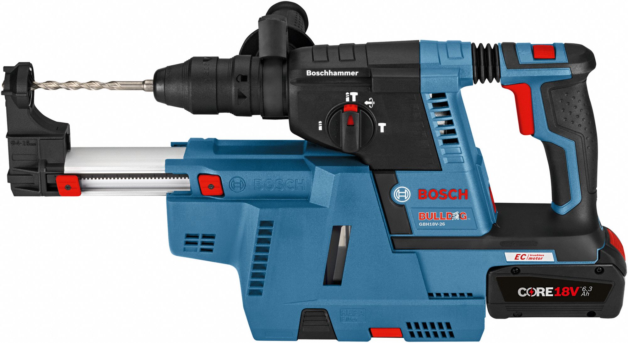 BOSCH Cordless Hammer Drill Kit, 18.0 V, SDSplus Chuck Size, 0 to 4350
