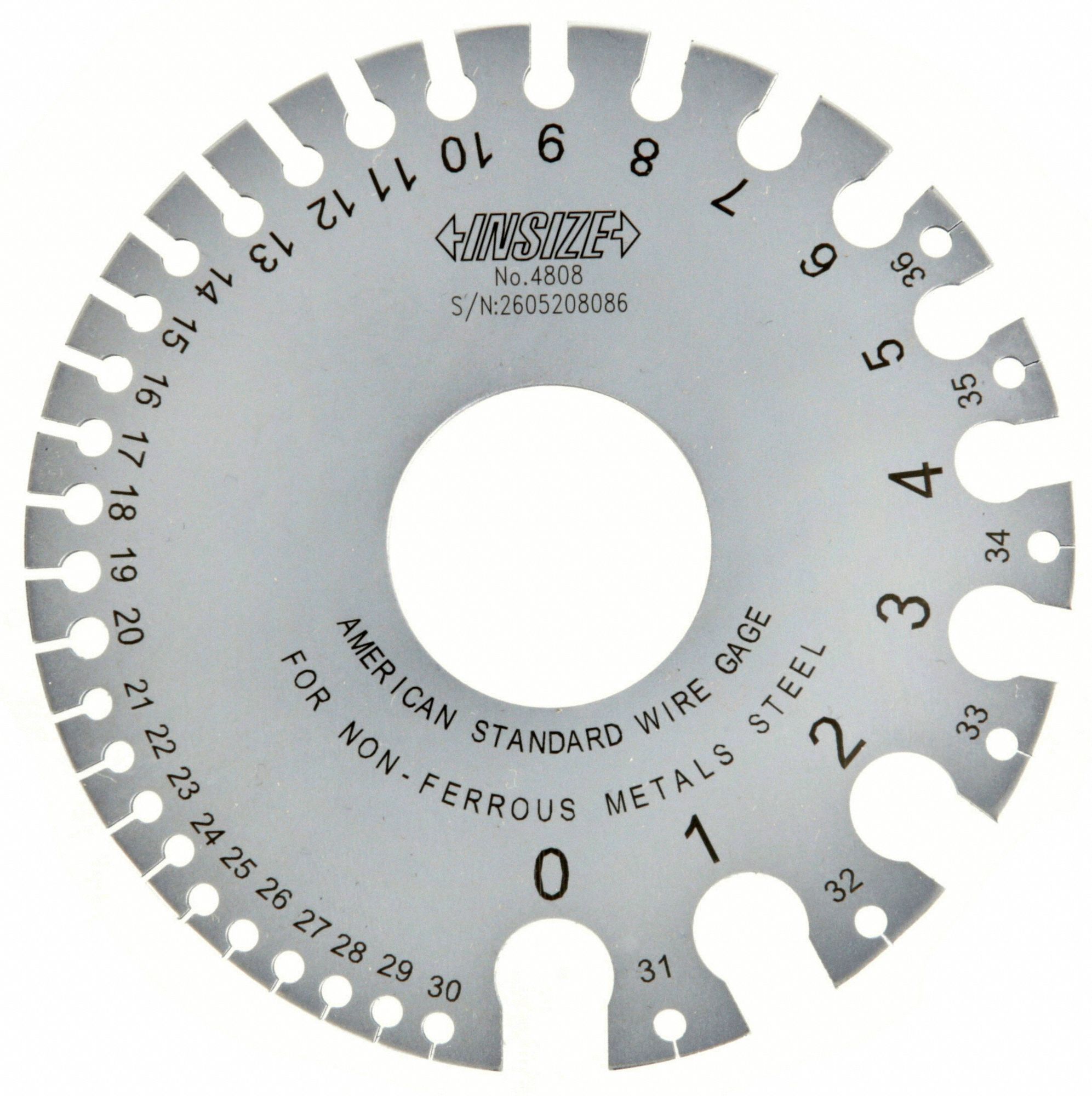 INSIZE, AWG, 36 to 0 Gauge Range, Wire Thickness Gauge 463D454808