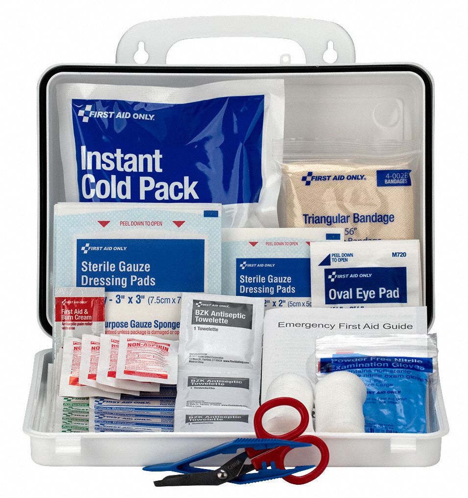 GRAINGER APPROVED First Aid Kit, Kit, Plastic, Industrial, 25 People