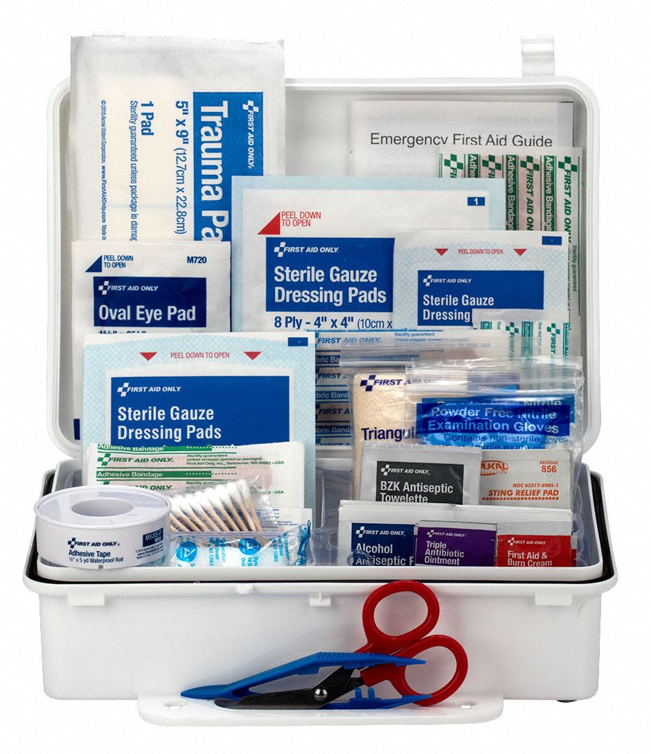 GRAINGER APPROVED First Aid Kit, Kit, Plastic, Industrial, 25 People