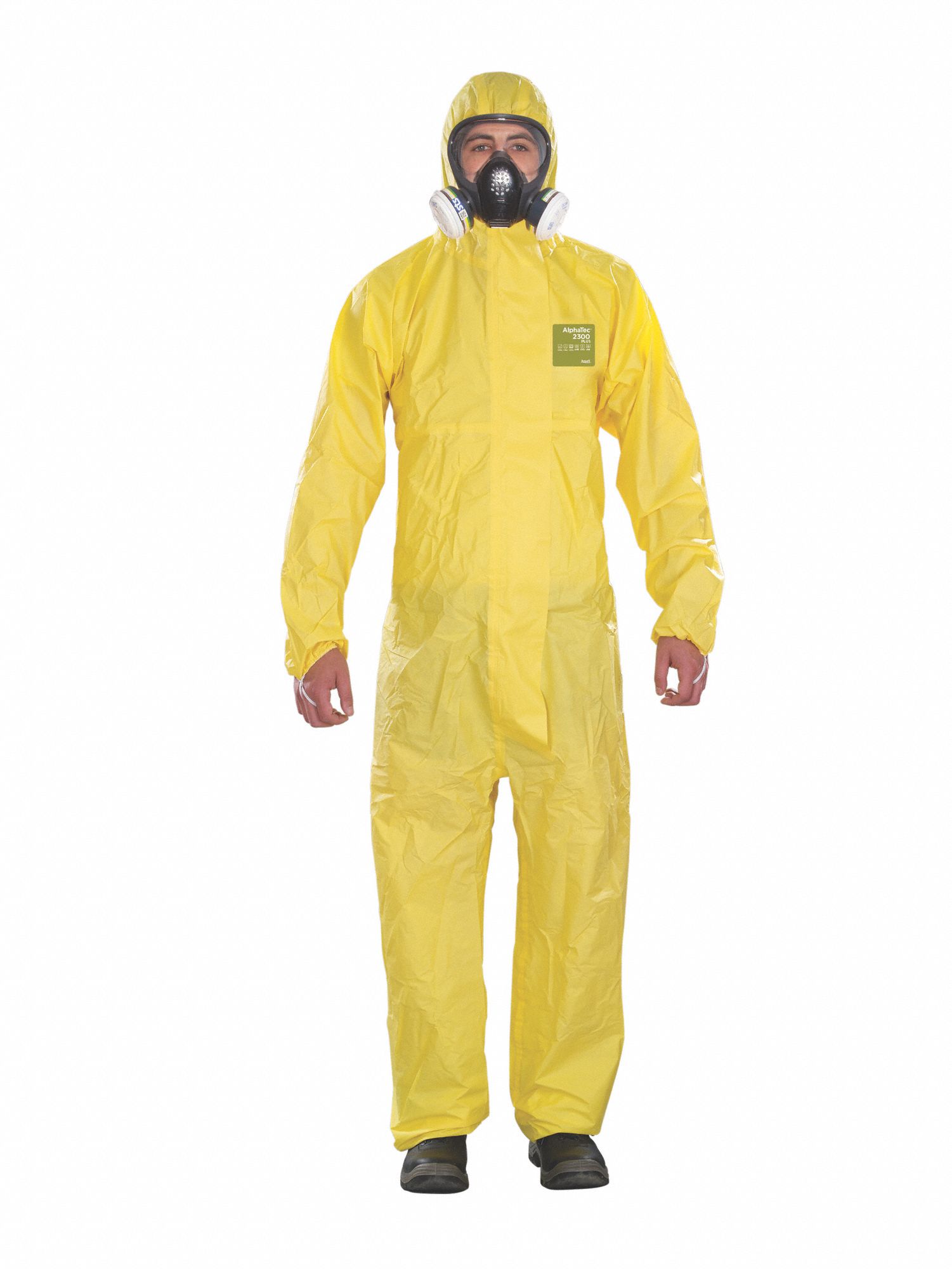 ANSELL Hooded Chemical Resistant Coveralls, Hooded, Size L, PK 25