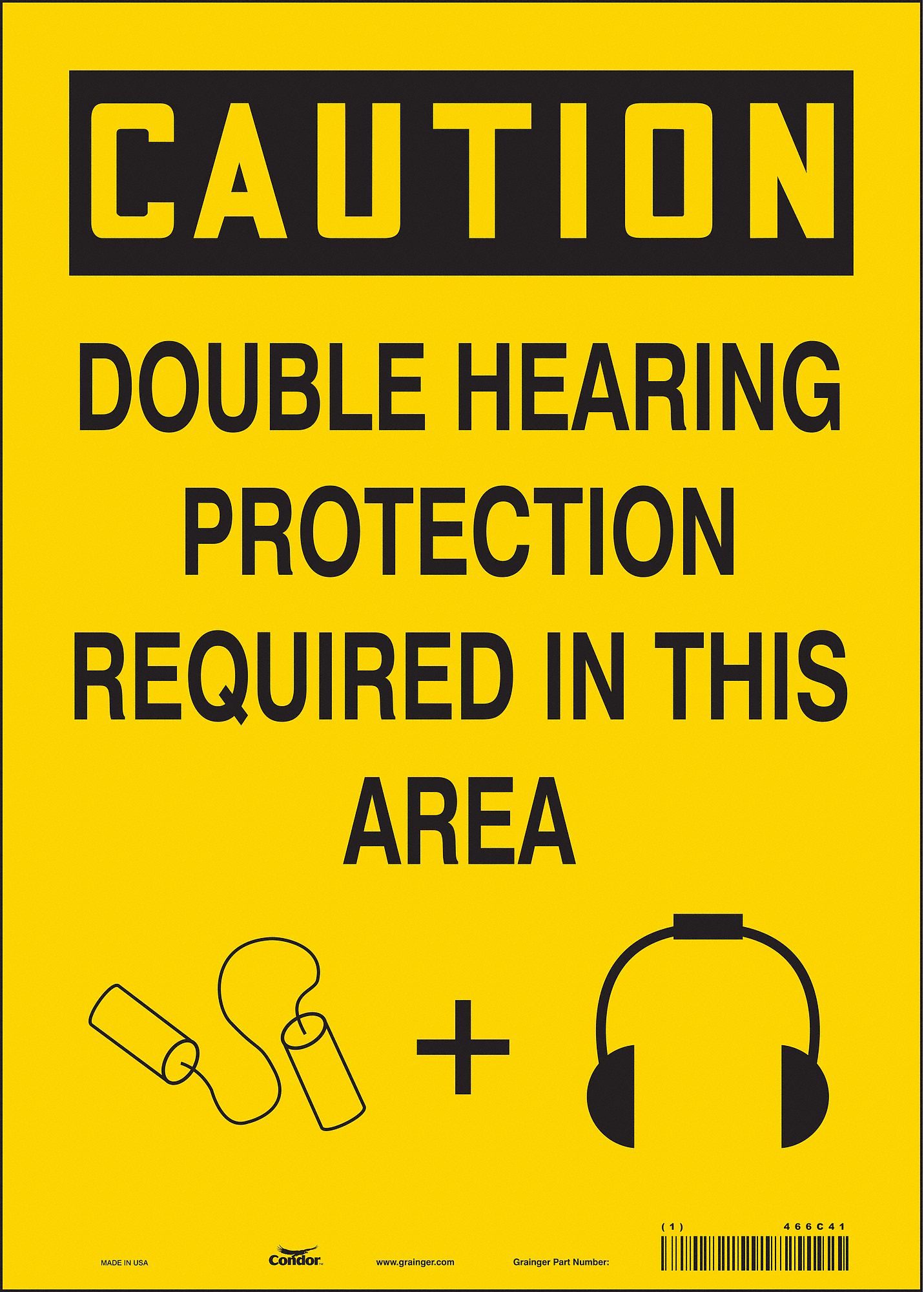 Vinyl, Adhesive Sign Mounting, Safety Sign 466C41466C41 Grainger