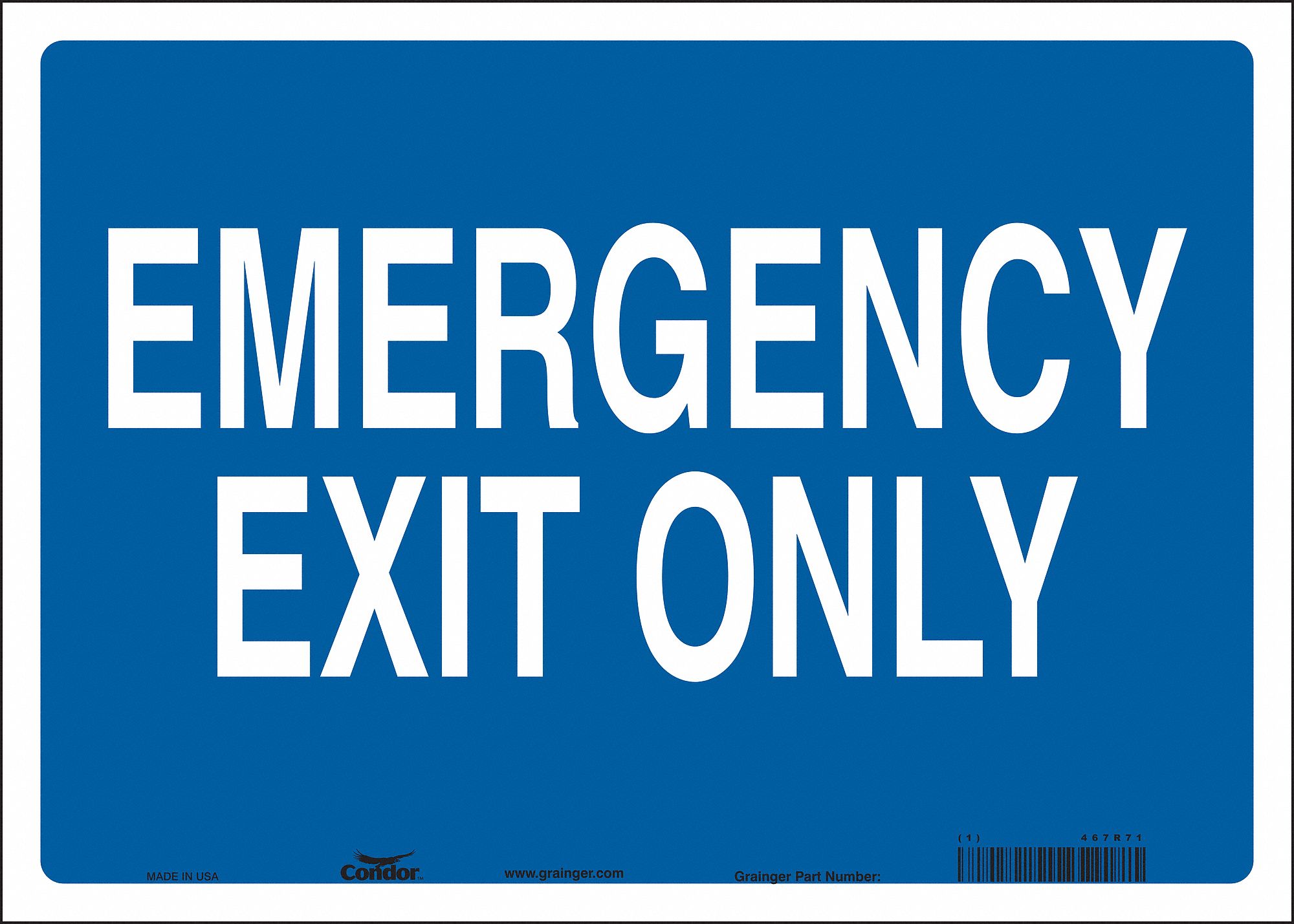 CONDOR Safety Sign Emergency Exit, Emergency Exit Only, Sign Header No