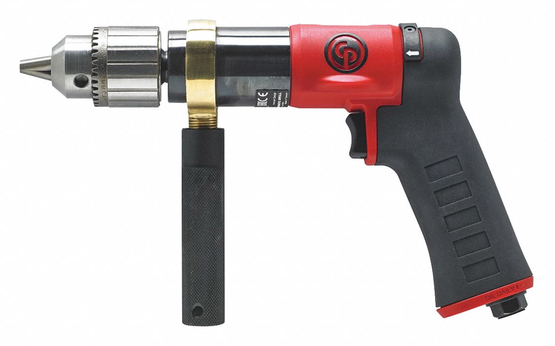 CHICAGO PNEUMATIC, 1/2 in Chuck Size, Industrial Duty, Drill 468H74