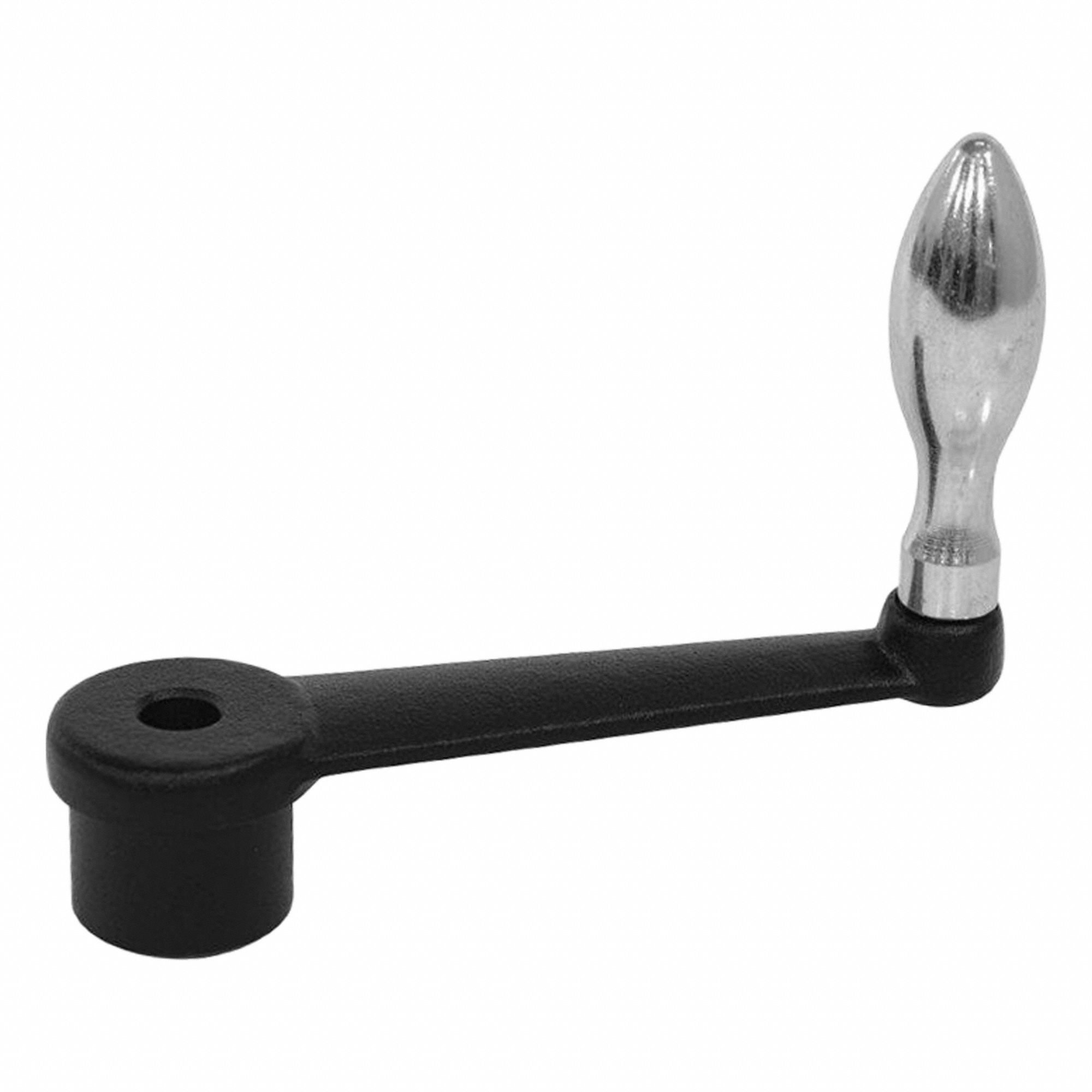 JW WINCO, Cast Iron w/ Steel Grip, 17 mm Bore Dia, Crank Handle