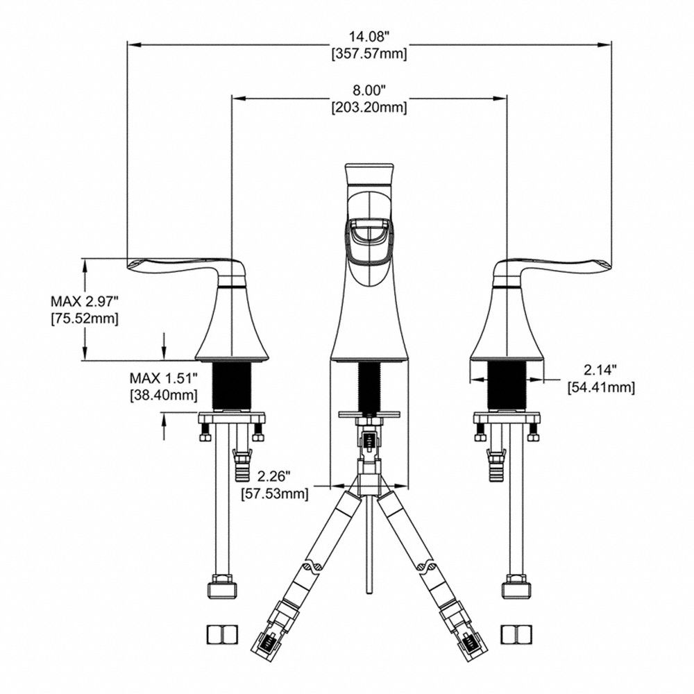 SPEAKMAN Chrome, Straight, Bathroom Sink Faucet, Manual Faucet