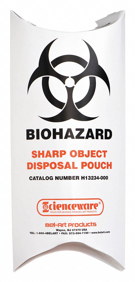 SP SCIENCEWARE, 3/20 gal, Orange, Biohazard Sharp Object Safety Pouch