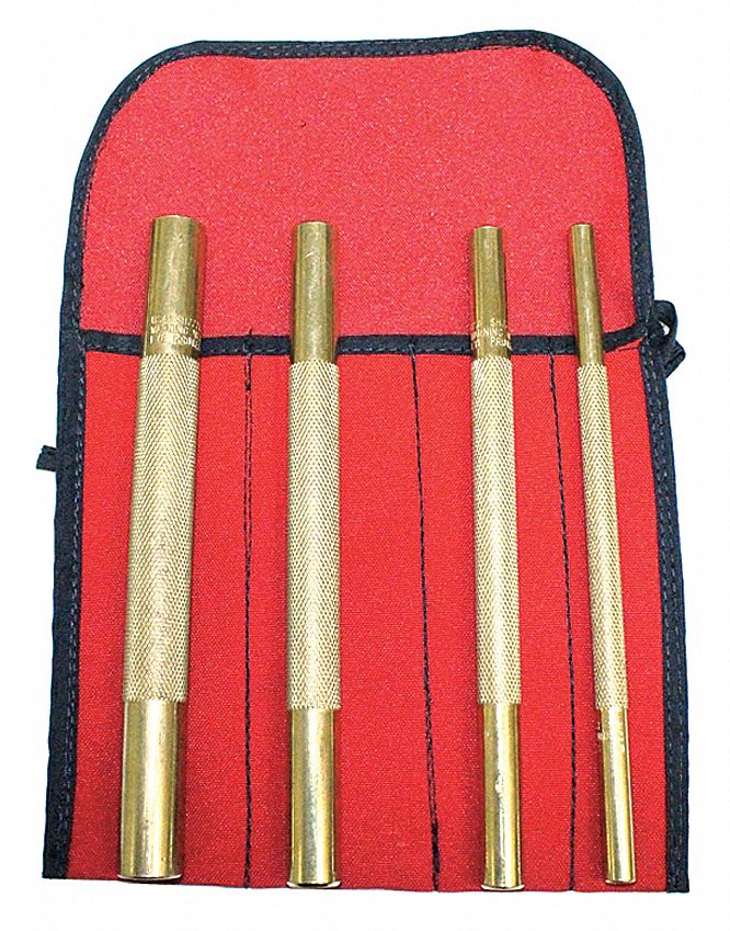 KEYSCO TOOLS Pin Punch Set, Length 8", Brass, 4PC 46D31077767 Grainger