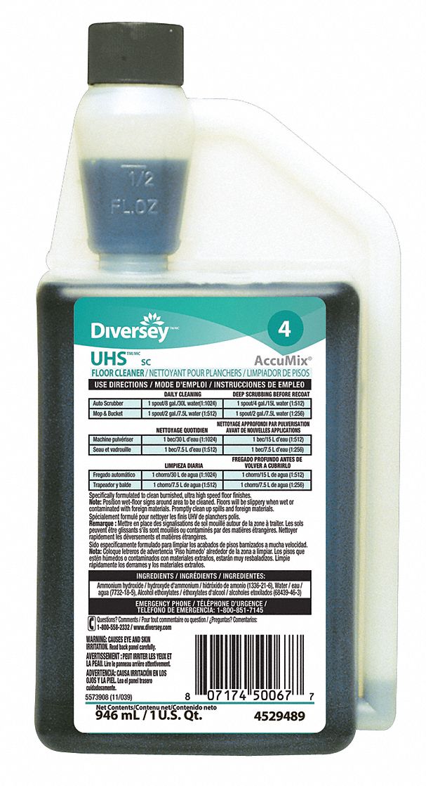 DIVERSEY 32 oz. Floor Cleaner, 6 PK 46E79594529489 Grainger