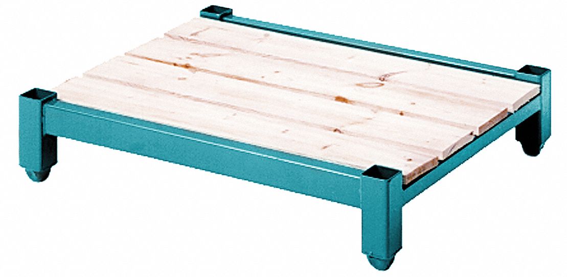 STEEL KING Wood Stack Rack Base, Vista Green, 48 inL x 48 inW x 10 1/2