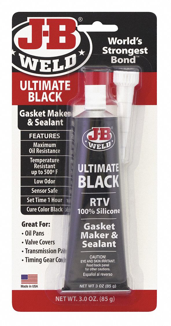 JB WELD Black Sealant, Silicone, 3.0 oz Tube 46MV9232329 Grainger