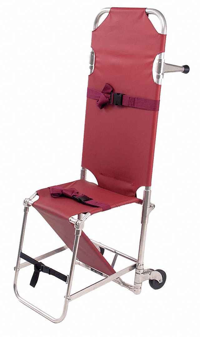 FERNO Stretcher Chair, 73 in Length, 20 in Width, 9 in Height, Maroon, 350 lb Weight Capacity