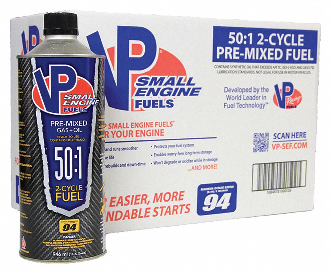 VP SMALL ENGINE FUELS, 1 qt Size, Blue, Small Engine Fuel, 2 Cycle