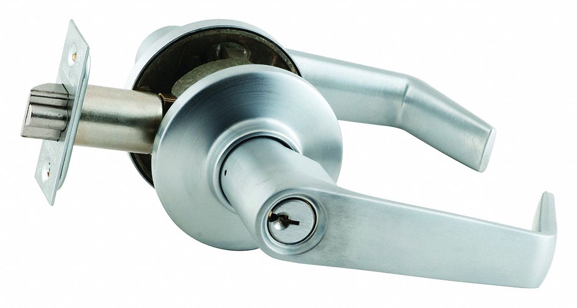 SCHLAGE Lever, Mechanical, Medium Duty, Different, Satin Chrome, 2-3/8