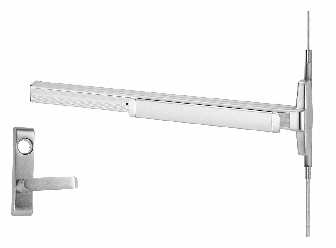 VON DUPRIN, 3 ft Max Door Wd, Chrome, Concealed Vertical Rod - 46TR59