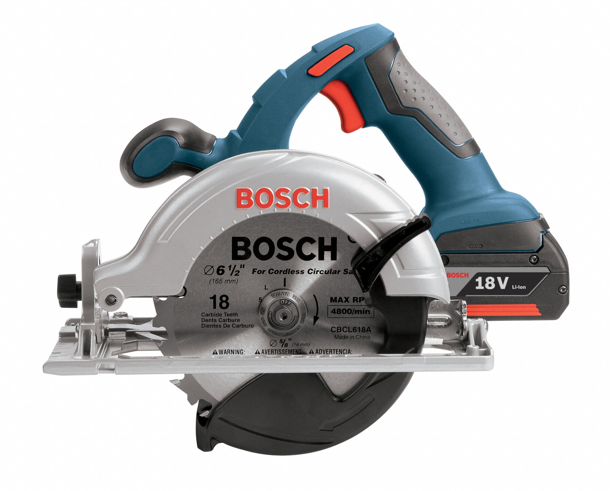 BOSCH Cordless Circular Saw, 6 1/2 in Blade Dia., Right Blade Side