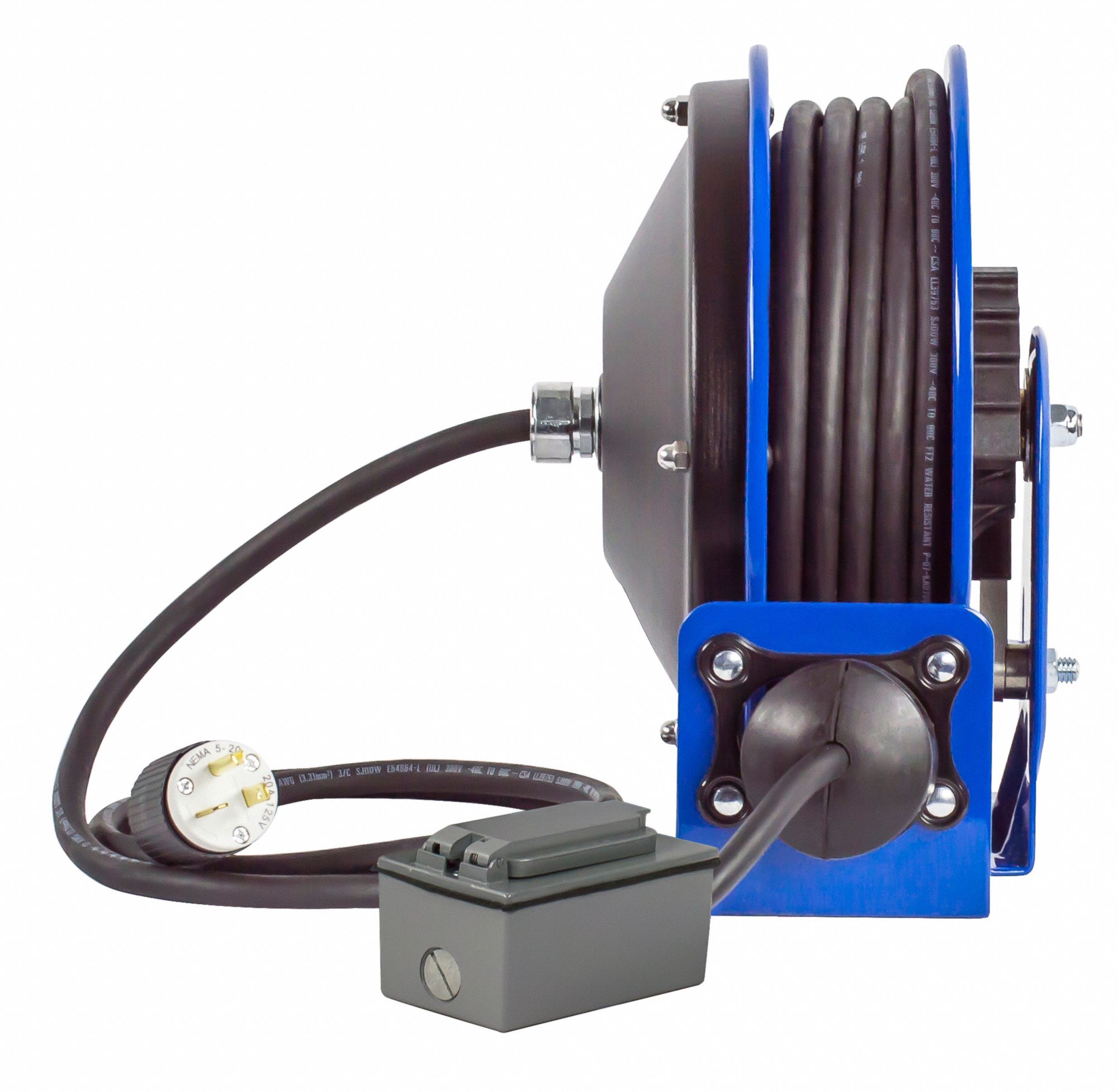 COXREELS Extension Cord Reel Grounding Plug, NEMA 520P, Duplex GFCI