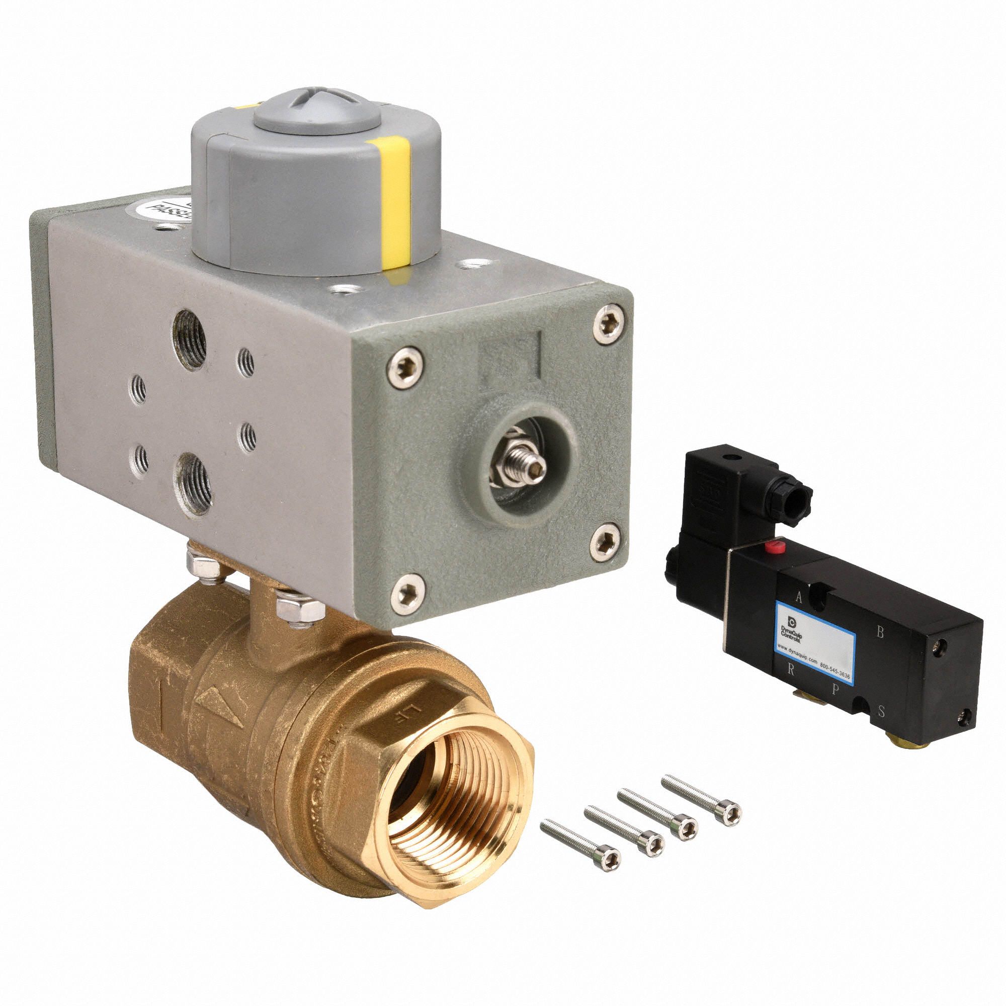 DYNAQUIP CONTROLS 1 in Double Acting Pneumatic Actuated Ball Valve, 2