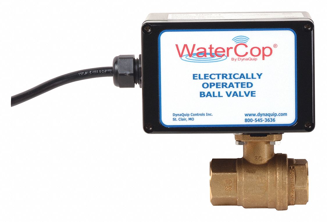 WATERCOP, 3/4 in Pipe Size, Full, Electronic Actuated Ball Valve