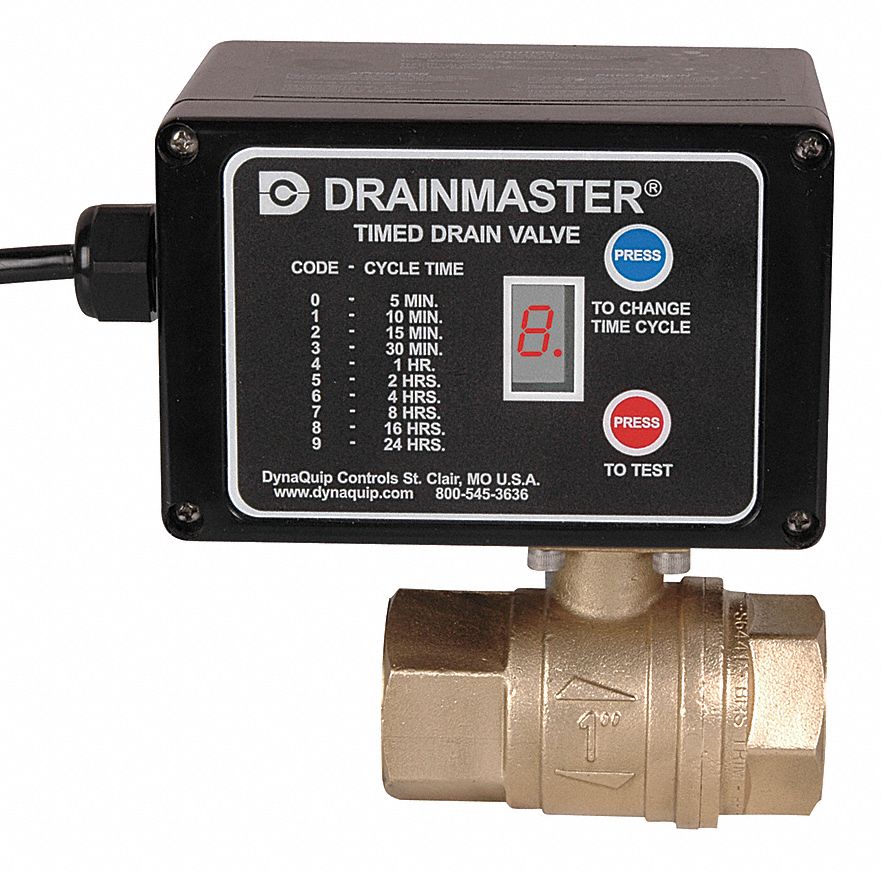 3/4 in NPT, 115V, Lead Free Brass Timed Electric Auto Drain Valve