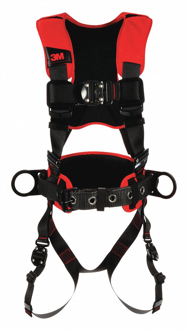3M PROTECTA Full Body Harness, 420 lb, Black 2XL 470W261161203