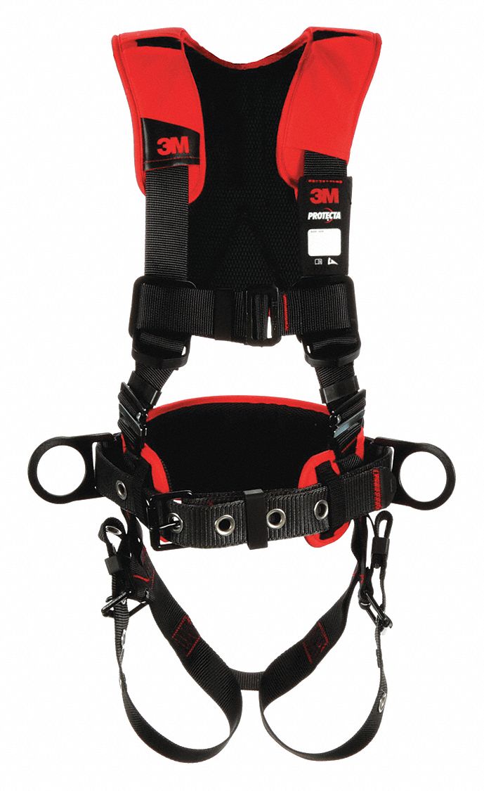 3M PROTECTA Full Body Harness, 420 lb, Black M/L 470W281161205
