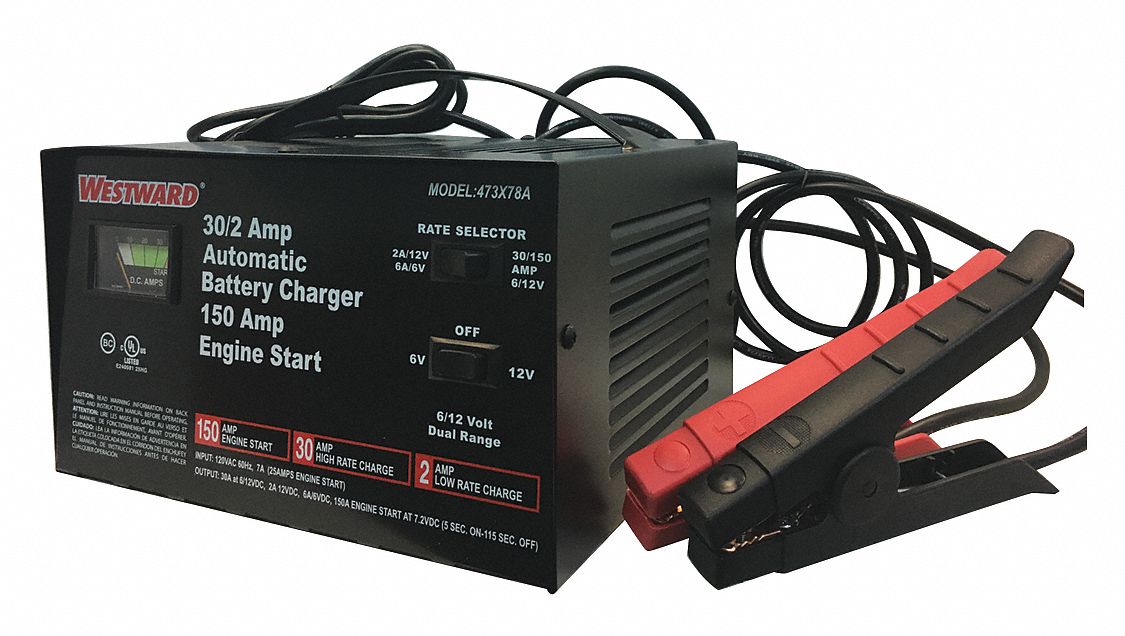 WESTWARD Automatic Battery Charger, Boosting, Charging, Maintaining