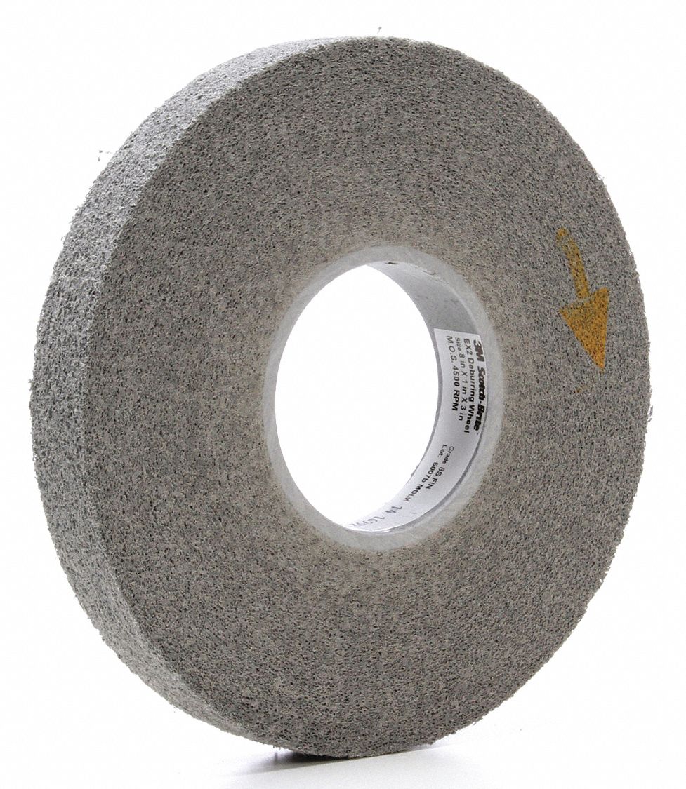 SCOTCHBRITE, 8 in Dia x 1 in W, 3 in Arbor, Convolute Wheel 476V37