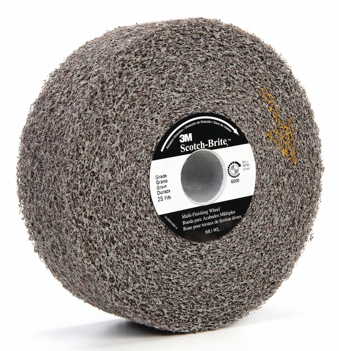 SCOTCHBRITE, 6 in Dia x 2 in W, 1 in Arbor, Convolute Wheel 476Y81